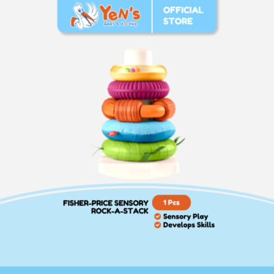Fisher-Price Sensory Rock-A-Stack Roly-Poly Stacking Toy - Mainan Edukasi Anak 6m+