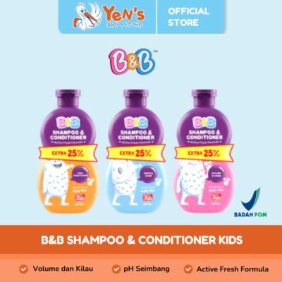 B&B Shampoo & Conditioner Kids Wonder Shine/Cuddly Shine/Giggly Shine Shampoo Anak Rambut Lembut