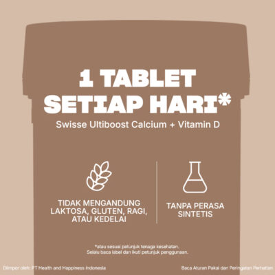 Swisse Ultiboost Calcium & Vitamin D - Suplemen Kalsium & Vit D3 Halal thumbnail 5