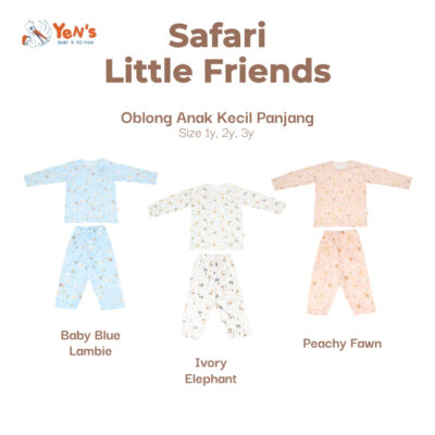 NARY Safari Little Friends Setelan Anak - Setelan Oblong Panjang Anak Kecil 1-3 Tahun (1 Stel)