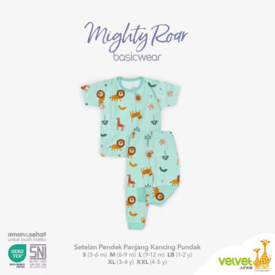 Velvet Stelan Oblong Pendek Panjang Kancing Pundak Mighty Roar ( 1 Stel ) thumbnail 5