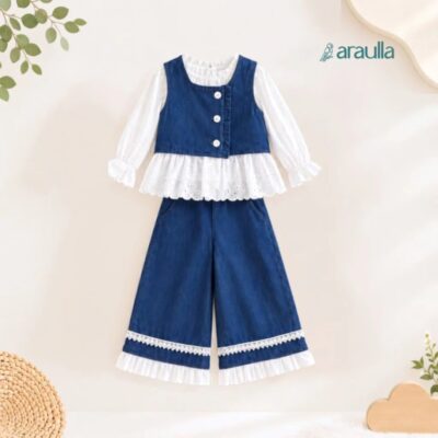 Araulla - LILY SET DENIM Baju Anak Perempuan | Baju Atasan dan Bawahan Denim anak thumbnail 2