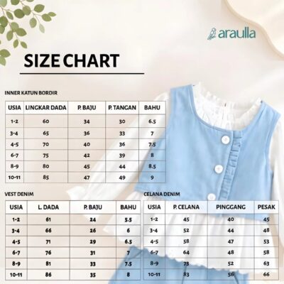 Araulla - LILY SET DENIM Baju Anak Perempuan | Baju Atasan dan Bawahan Denim anak thumbnail 4