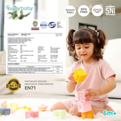 Sugarbaby Toys Soft Educational Stacking Tower with Block - Mainan Edukasi Bayi Susun Blok BPA Free thumbnail 5