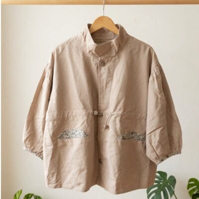 Jaket Parka Anak Perempuan Serut Pinggang Detail Kantong Floral Casual Jacket thumbnail 3