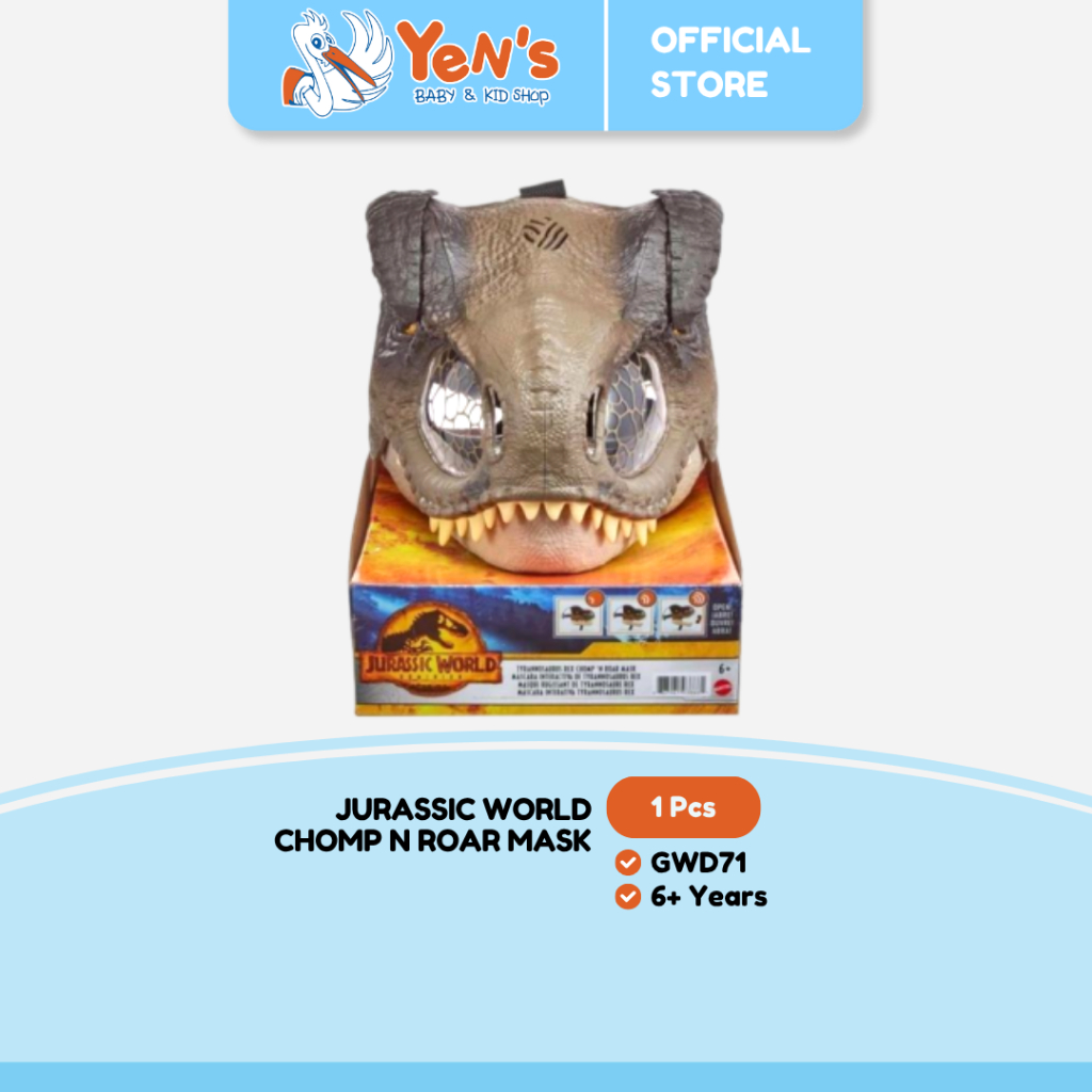 Jurassic World Dominion Tyrannosaurus Rex Chomp N Roar Mask - Mainan Action Figure (1 Pcs)