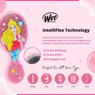 Wetbrush Mini Disney Glitter Ball - Sisir Rambut Anti Kusut Anti Rontok Detangle Hair Brush (1 Pcs) thumbnail 3