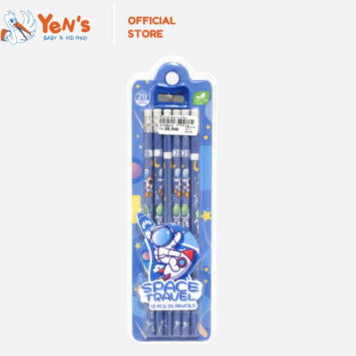 Pensil 2B Anak Karakter Astronot Space Travel (Isi 12 Pcs + Rautan) thumbnail 3
