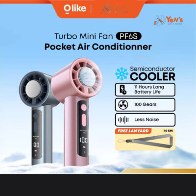 Olike Turbo MIni Fan PF6S Cooling Technology KIpas Angin Mini Portable Kipas Angin Digital Display Adjustable