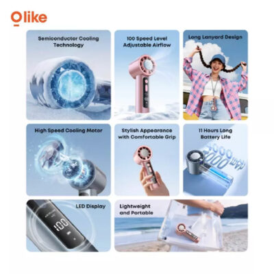 Olike Turbo MIni Fan PF6S Cooling Technology KIpas Angin Mini Portable Kipas Angin Digital Display Adjustable thumbnail 3