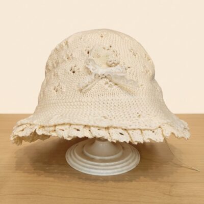 Topi Bucket Rajut Bayi / Anak Perempuan Renda Brokat Motif Pita & Kelinci thumbnail 2