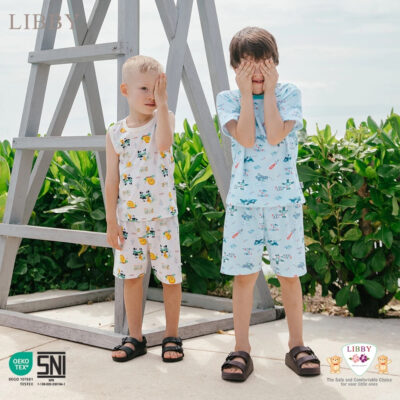 LIBBY Setelan Piyama Panjang Anak Laki Laki Perempuan Motif Unisex (1 stel) WOW Vibes Series thumbnail 3