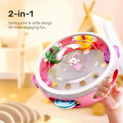 SAKUMINI Mainan Alat Musik Tamborin Goyang - Mainan Rebana Kerincingan Perkusi Anak Bayi thumbnail 2