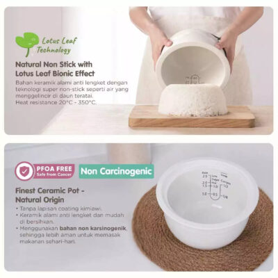 BabySafe MU001 - Multi Coooker 2 in 1 Rice Cooker & Slow Cooker praktis untuk MPASI & menu keluarga thumbnail 2