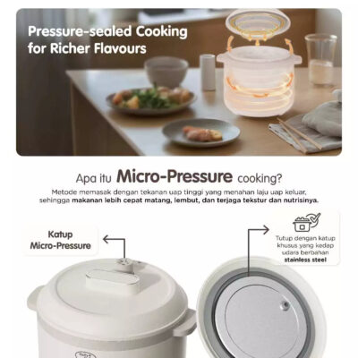 BabySafe MU001 - Multi Coooker 2 in 1 Rice Cooker & Slow Cooker praktis untuk MPASI & menu keluarga thumbnail 3