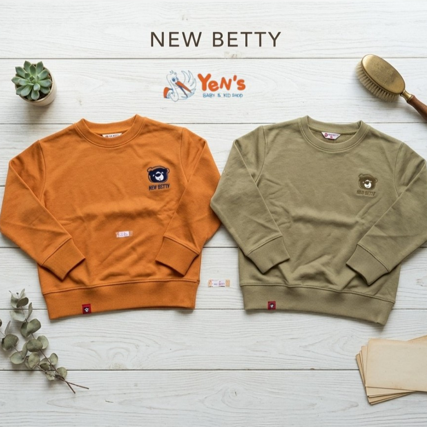 Baju Sweter Anak Cream Khaki Aesthetic Bordir Beruang - SweaterAnak Unisex