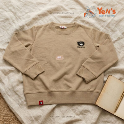 Baju Sweter Anak Cream Khaki Aesthetic Bordir Beruang - SweaterAnak Unisex thumbnail 2