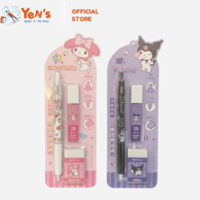 Set Pensil Mekanik Kuromi & My Melody / Pensil Mekanik, Isi, Penghapus
