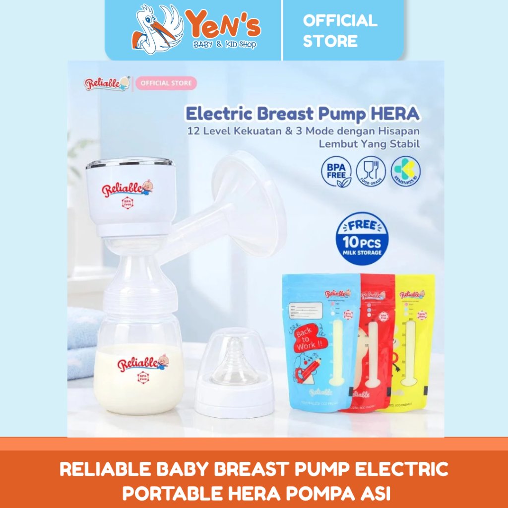 RELIABLE Baby Breast Pump Electric Portable Hera Pompa ASI BPA FREE
