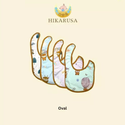 Hikarusa celemek bayi Tencel , Bib segitiga, Bib oval thumbnail 3