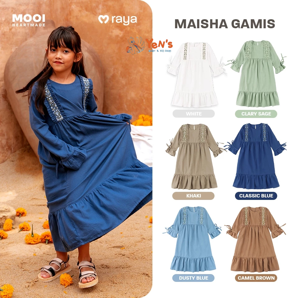 Mooi Dress Anak Gamis Anak Perempuan Raya Collection Maisha Gamis SNI ( 1 PCS )