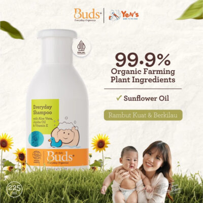 Buds Organics Everyday Shampoo 225ML - Sampo Mandi Perawatan Kulit Bayi dan Anak