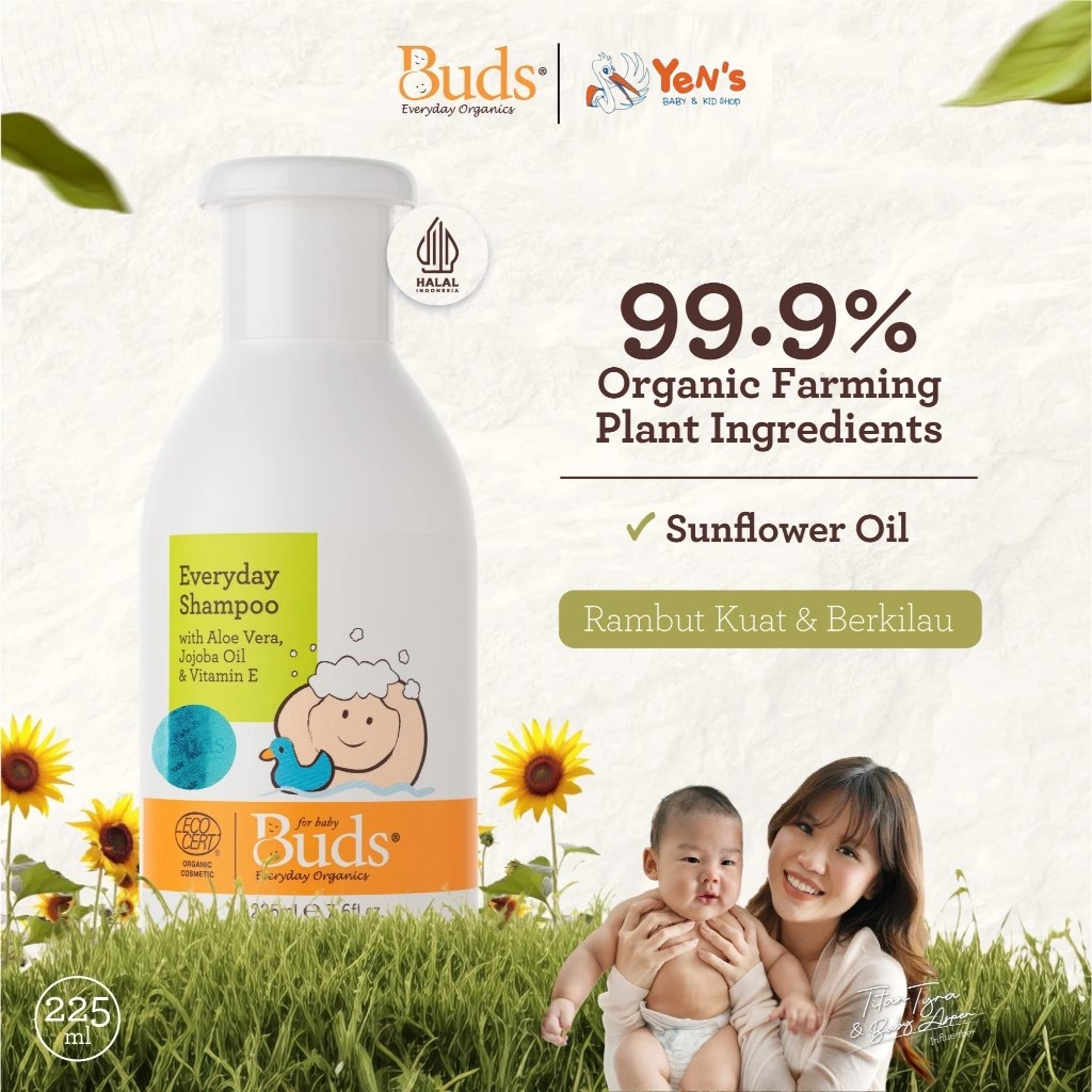 Buds Organics Everyday Shampoo 225ML - Sampo Mandi Perawatan Kulit Bayi dan Anak