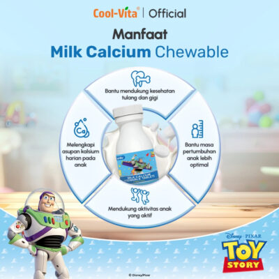 Coolvita Milk Calcium Chewable Tablets Original Flavor 1 Botol - Suplemen Kesehatan Tablet Kunyah Kalsium thumbnail 2
