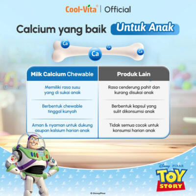 Coolvita Milk Calcium Chewable Tablets Original Flavor 1 Botol - Suplemen Kesehatan Tablet Kunyah Kalsium thumbnail 5