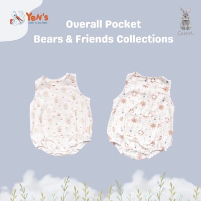 Carrol n Barrol Overall Pocket Jumper Daily Wear Bear n Friends Collections - Jumper Bayi Katun