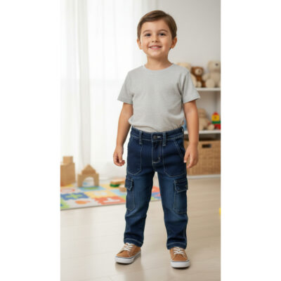 Celana Jeans Cargo Anak Laki-Laki - Desain Modern Nyaman & Stylish thumbnail 2