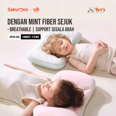 Sakumini Baby Sleep Pillow Breathable cooling And Soft Bantal Tidur Kepala Anak Bayi Empuk 1 Pcs