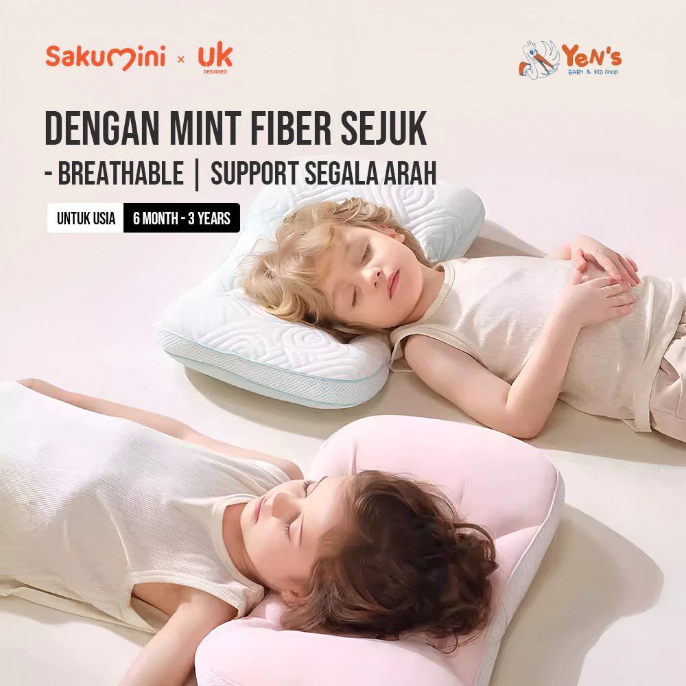 Sakumini Baby Sleep Pillow Breathable cooling And Soft Bantal Tidur Kepala Anak Bayi Empuk 1 Pcs