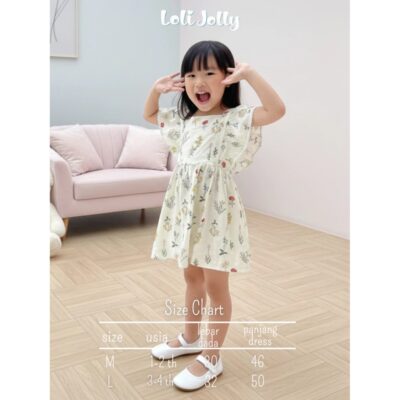 Loli Jolly Dress Anak Valerie Dress Bunga Gaun Anak Perempuan 1 - 4 tahun thumbnail 2