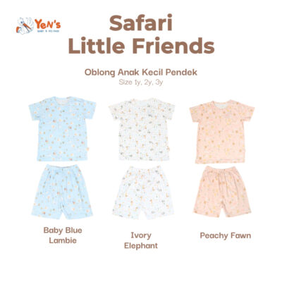 NARY Safari Little Friends Setelan Anak - Setelan Oblong Pendek Anak Kecil 1-3 Tahun (1 Stel)