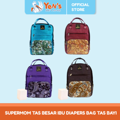 Supermom Tas Besar Ibu Diapers Bag Tas Bayi+Tempat Botol Susu M.Batik TMB0001- Tas Perlengkapan bayi