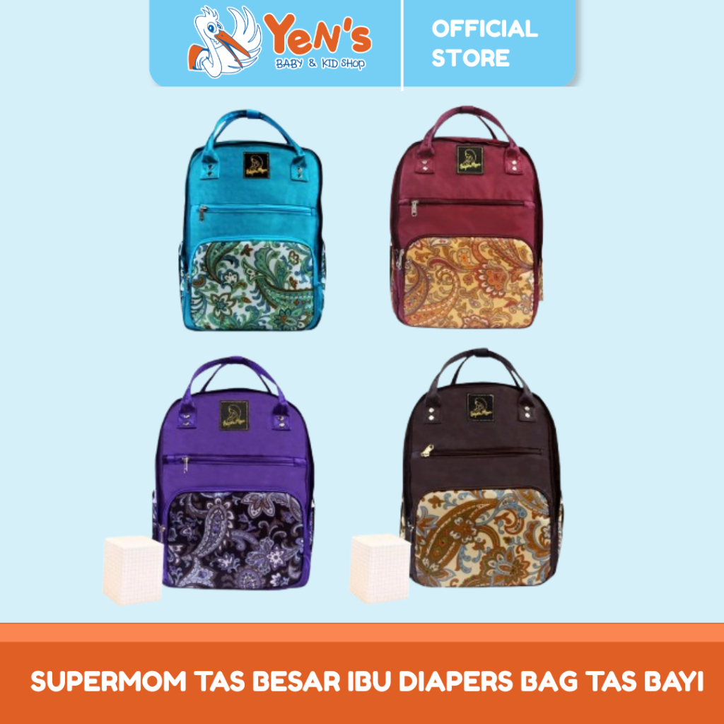 Supermom Tas Besar Ibu Diapers Bag Tas Bayi+Tempat Botol Susu M.Batik TMB0001- Tas Perlengkapan bayi