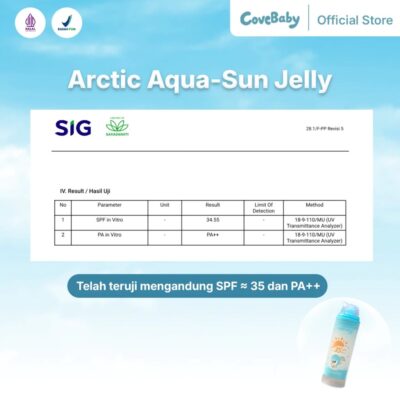 Sunscreen Gel Bayi & Anak - CoveBaby Arctic Aqua-Sun Jelly SPF 35 PA++ | Tidak Lengket, No-Whitecast thumbnail 4