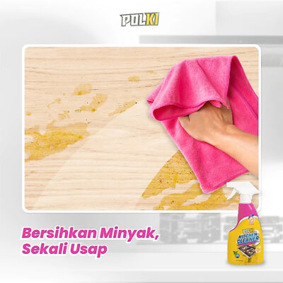 POLKI Kitchen Cleaner 400ML - Pembersih Minyak Dapur Anti Bacterial -  Menghilangkan Bau Tidak Sedap thumbnail 3