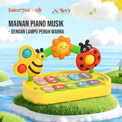 Sakumini Mainan Edukasi Piano 4 Mode Musik Lampu Musical Light Up Anak Bayi ( 1 PCS )