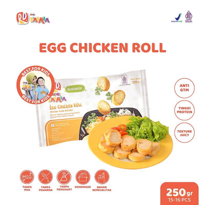 Radaza D'MAMAM Egg Chicken Roll 250g No MSG Cemilan Lauk Praktis Anak MPASI Bento Frozen BPOM HALAL thumbnail 2