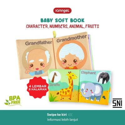 IQAngel Baby Soft Book 10x10cm | Mainan Edukasi Buku Kain untuk Melatih Sensorik Motorik Anak & Bayi thumbnail 5