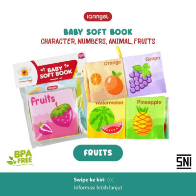 IQAngel Baby Soft Book 10x10cm | Mainan Edukasi Buku Kain untuk Melatih Sensorik Motorik Anak & Bayi thumbnail 6