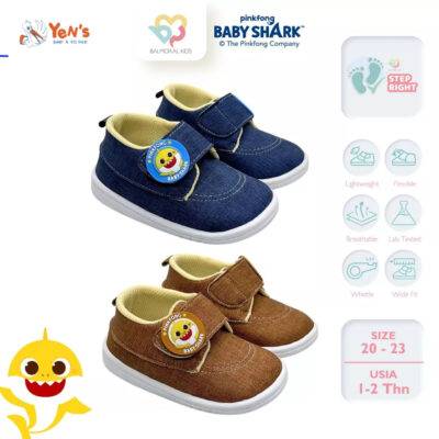 Balmoral Kids Sepatu Sandal Cicit Anak Boys Pinkfong Baby Shark  PF-BBL34 Usia 1 - 3 Tahun ( 1 Pasang )