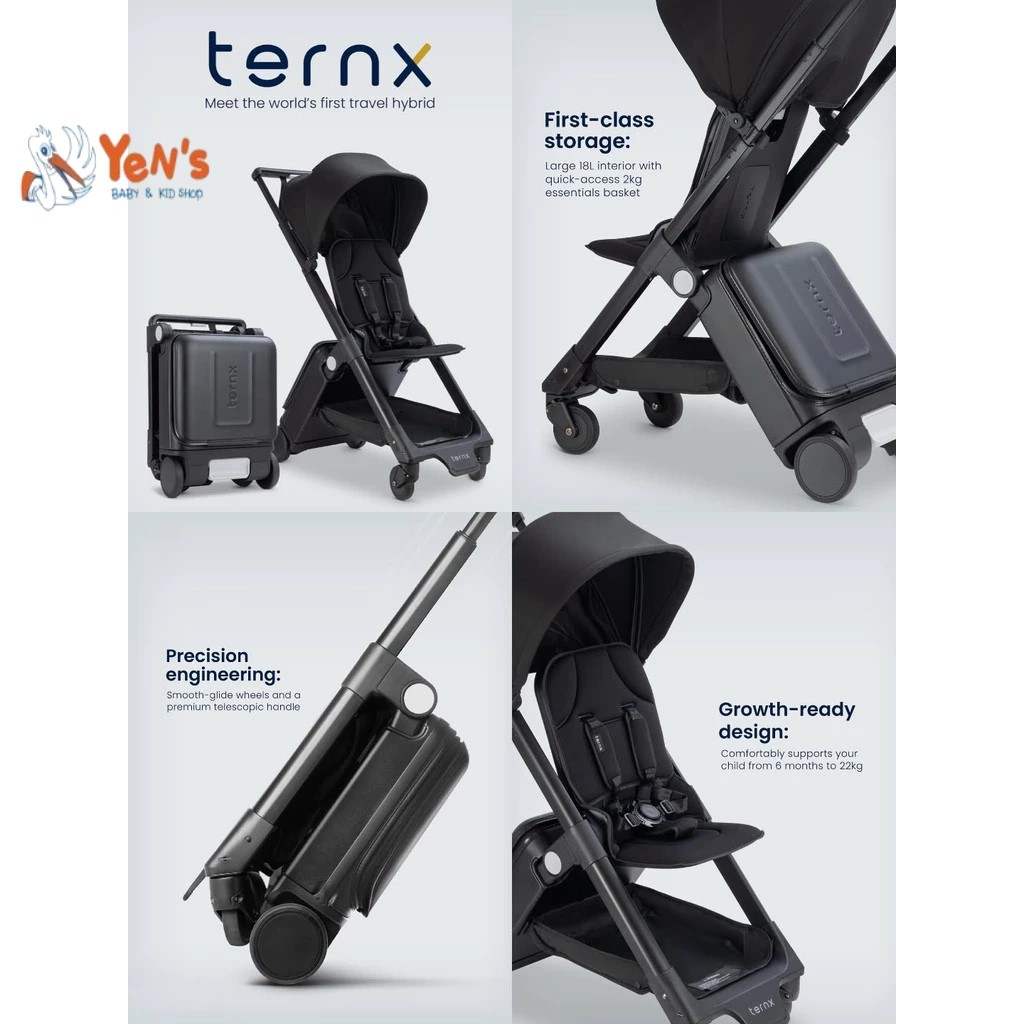Ternx Carry On Luggage Stroller (Koper & Stroller 2-in-1 Premium untuk Traveling) Kanopi UPF 50+