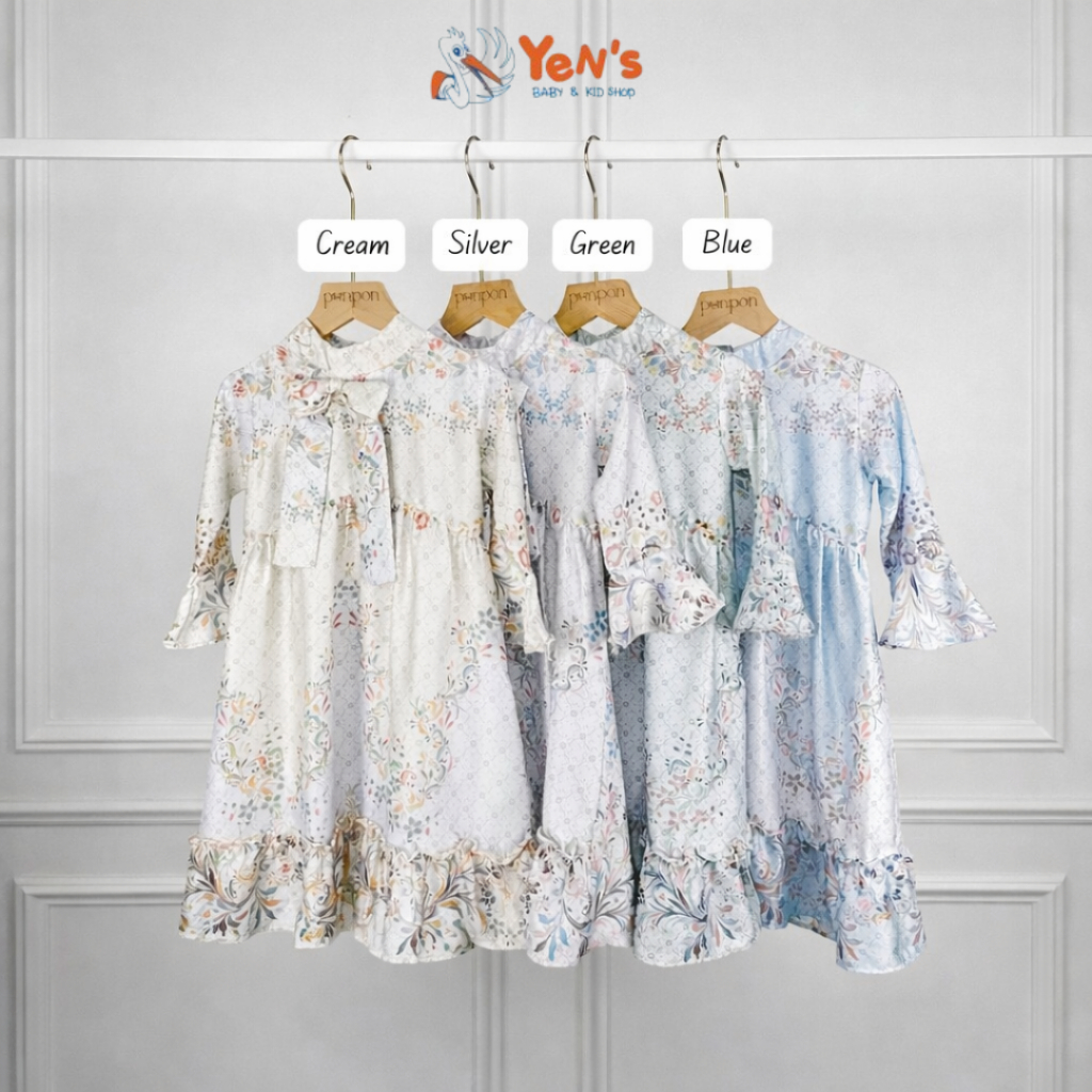Zena Gamis Anak Perempuan by Ponpon - Dress Muslim Anak Motif Floral Premium