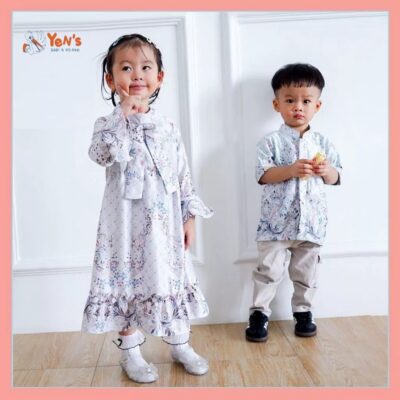 Zena Gamis Anak Perempuan by Ponpon - Dress Muslim Anak Motif Floral Premium thumbnail 2