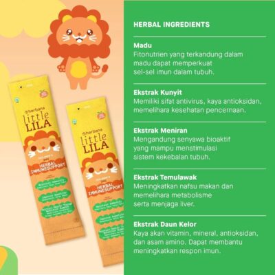 Herbana Little Lila Children's 3in1 Herbal Immunesupport Suplemen Herbal Meningkatkan Imunitas Anak thumbnail 4