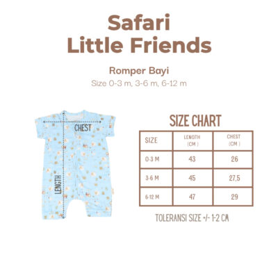 NARY Safari Little Friends Zipper Playsuit Baby - Zipper Jumpsuit Bayi 0 -12 Bulan (1 Pcs) thumbnail 3
