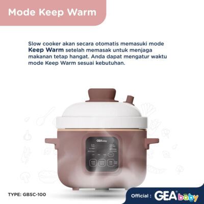 GEA Baby Slow Cooker GBSC-100 Smart Digital Slow Cooker 1 Liter Cooker Panci MPASI Baby Food Maker thumbnail 6